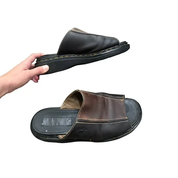 Vintage Dr Martens England Platform Chunky Leather Sandals Mens 9 Heavy Slip On